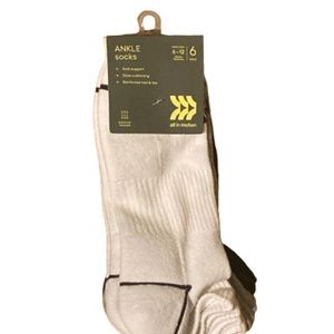 Mens Ankle Socks, All in Motion Athletic Socks 6 pack, multi color NWT